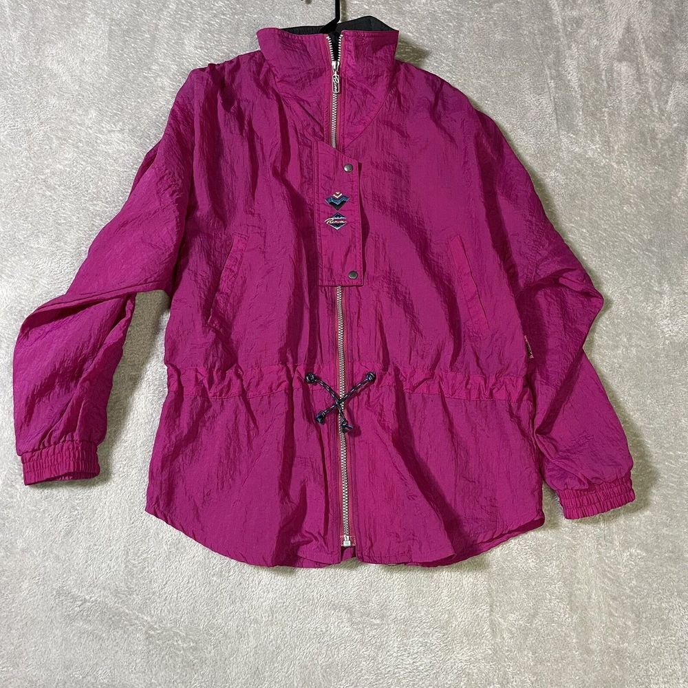 Vintage Puma Jacket Womens Medium Purple Lightweight 80s Oversized Windbreaker‎